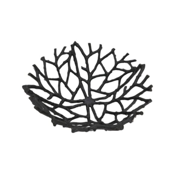 Aluminum Twig Bowl available in black, silver or gold, 12